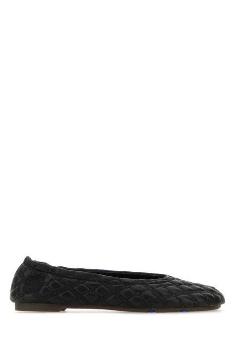 Leather Sadler Ballerinas in Black 